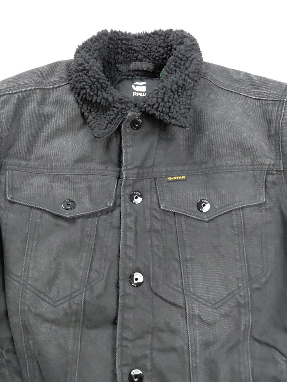 G-Star Raw Men's 3301 Slim Sherpa Denim Jacket Size Large Faded Black $210